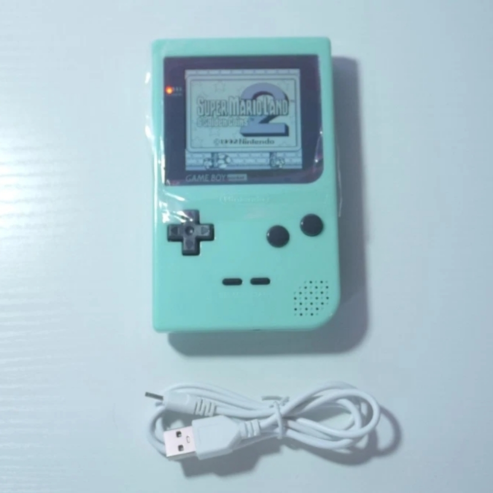 Glossy Mint Blue Nintendo Game Boy Pocket Light (MGB-001) w/ Backlit IPS Screen